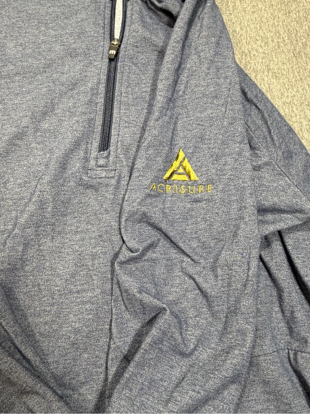 Travis Mathew Zachary 1/4 Zip Golf Men’s L Blue Pullover Performance Sleeve Logo - Picture 5 of 8